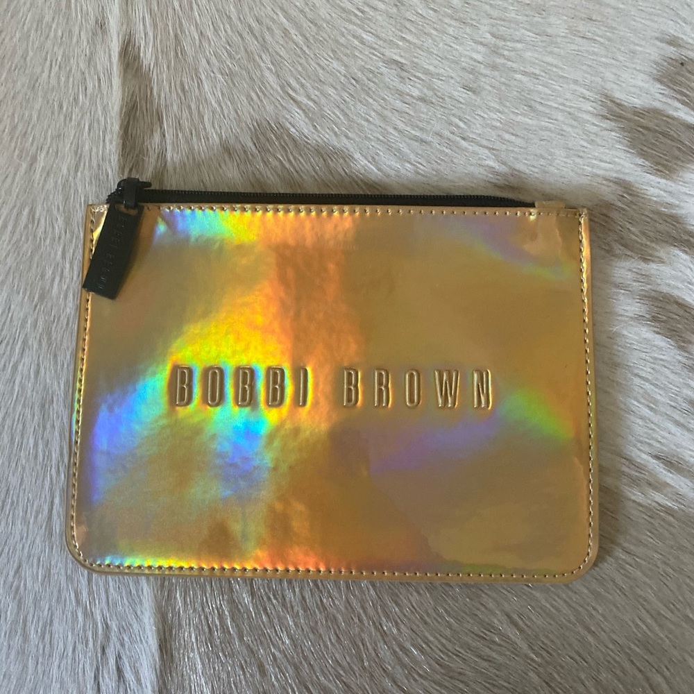 Bobbi brown gold metallic pouch